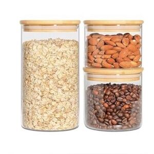 Bamboo-Lid Glass Storage Containers